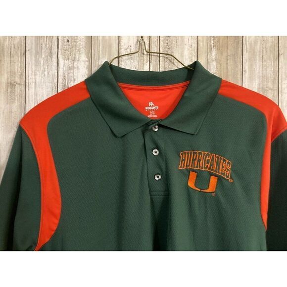 KNIGHTS APPAREL NCAA Miami Hurricanes College Football Polo Shirt Men's X-Large - Picture 2 of 9